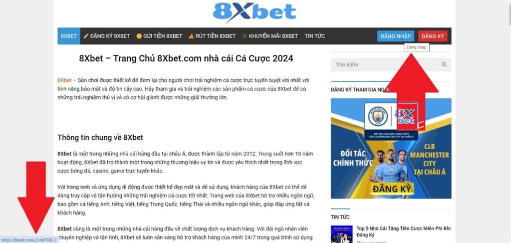 Các trang web giả mạo sử dụng tên 8xbet.